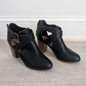 Black Ankle Boots with Block Heel